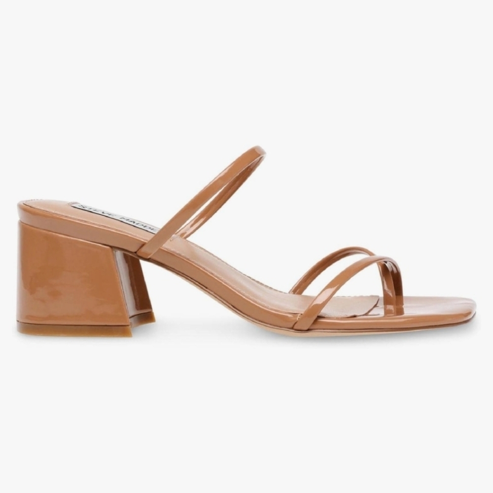 Steve Madden Women's Camel Patent Involved Heeled Sandals Size 6 - Picture 4 of 6